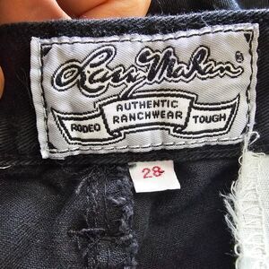 VTG Larry Mahan Pleated Black Cotton Western Pants Unisex Mens 28x34 Womens 6